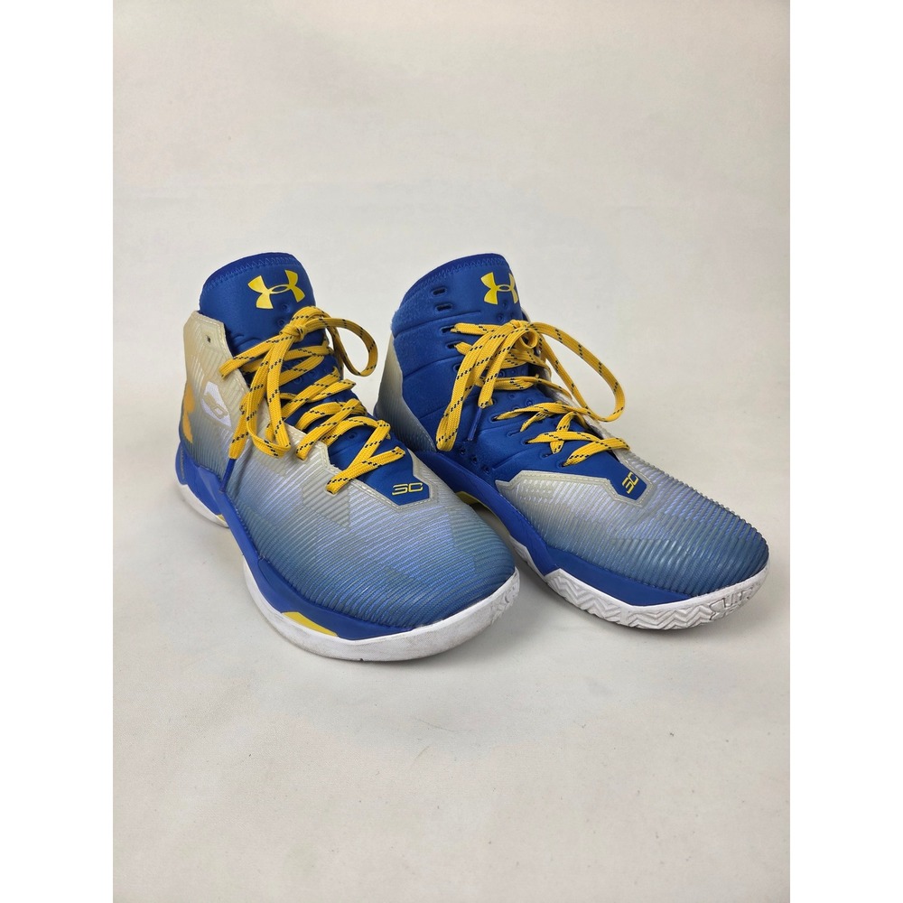 Under Armour Curry 2.5 Mens sz 9.5 Blue Yellow Basketball Shoes 1274425-103